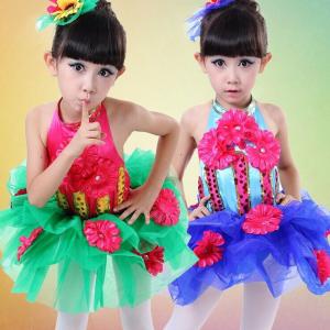 China girls Sunflower performance sequins veil dance costumes JQ-553 factory