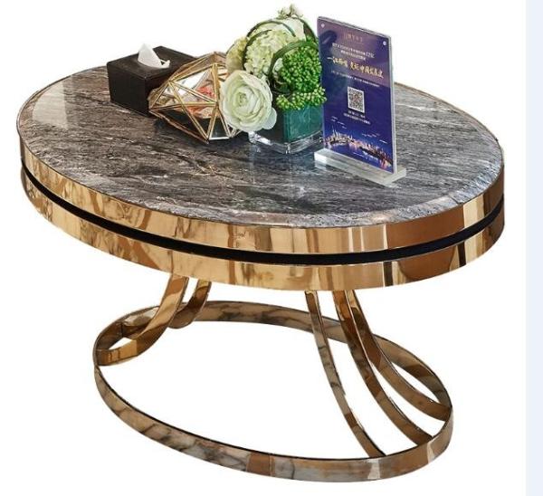stone top Brass stainless steel metal side table/End table/coffee table/C table,