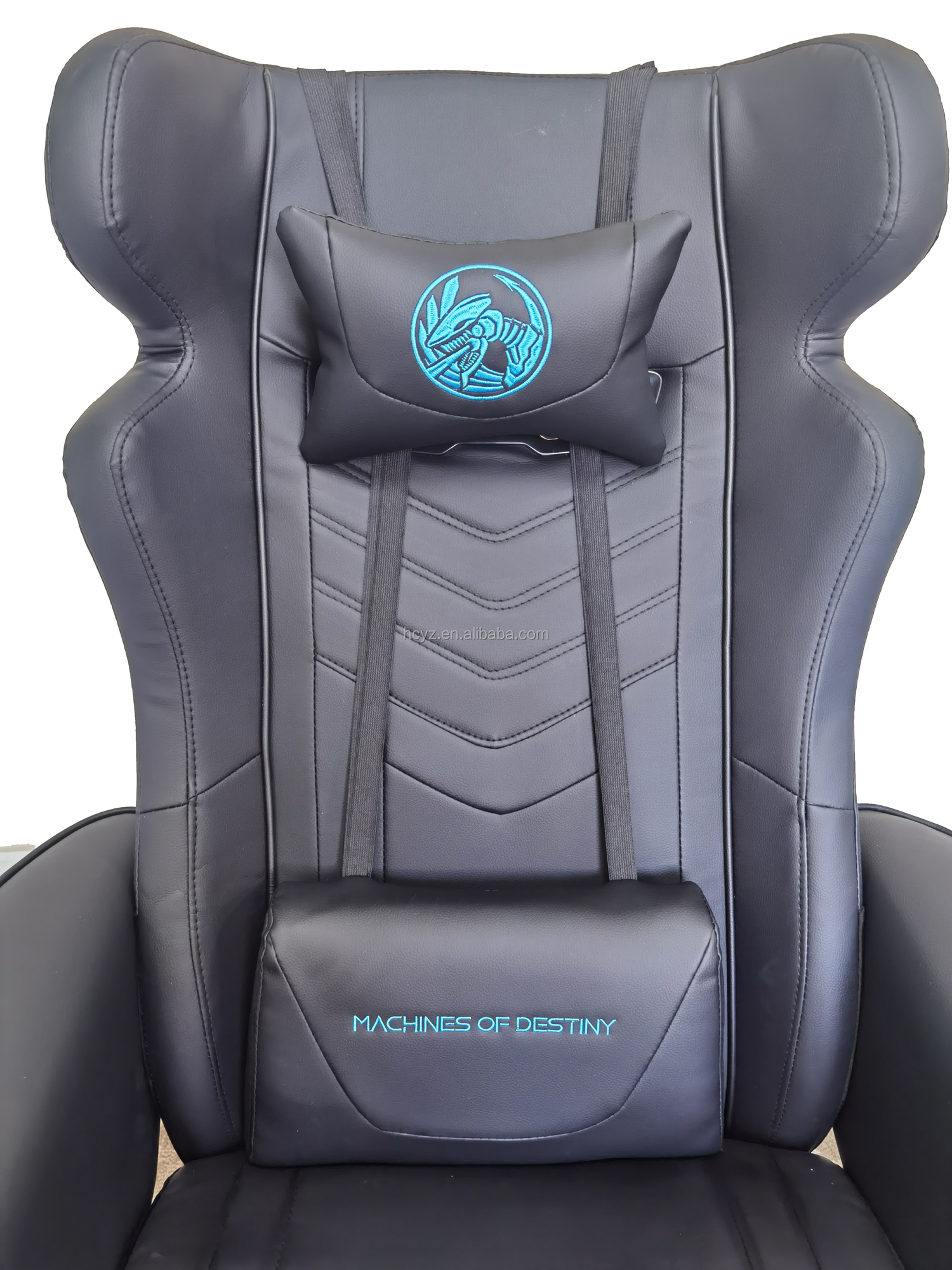 Black Racing Style PU Leather Office Gaming Sofa With Footrest 50*80*110cm for Gaming Room