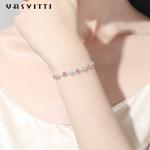 0.16oz 0.19m Sterling Silver Jewelry Bracelets S925 Zircon Cherry Blossom