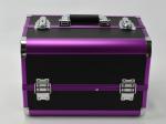 Purple Aluminum Anodize Cosmetic Case Protable Make Up Box