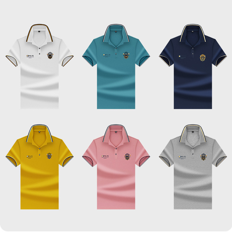 Print Custom Uniform Golf Polo Shirts in Jersey Fabric for Golf Business Uniform