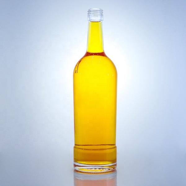 GLASS Collar Round Shaped Empty Glass Bottles 750ml for Tequila Brandy Rum Gin