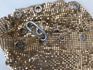 China Chainmail Metal Mesh Curtain Silver Sequins SGS Cloth Material Plain Weave factory