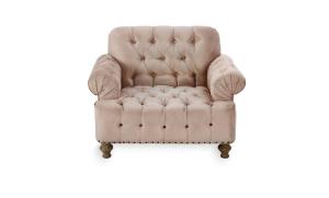 China Custom Linen Fabric Button Tufted Accent Upholstered Tub Chair factory