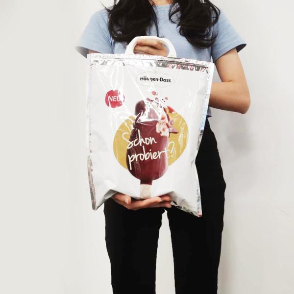 Freezable Insulated Thermal Cooler Bag , PET/VMPET Tote Lunch Bag