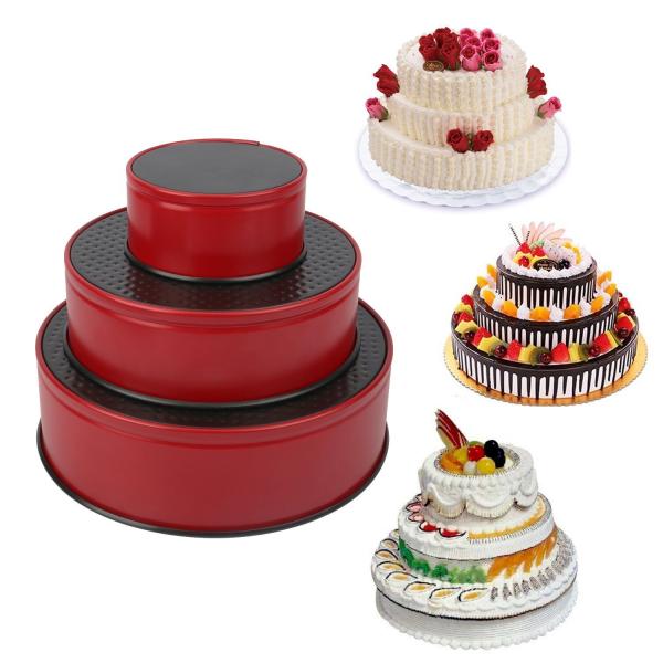 Nonstick Leakproof 3pcs(4”/7”/9”) Springform Pan set, Cake Pan Bakeware