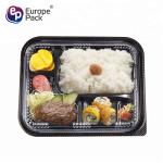 School Japanese Lunch Box Plastic 5 Compartment Food Containers Black Storage