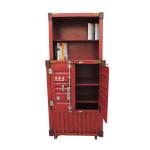1 Door Orange Industrial Metal Shipping Container Bar Cabinet