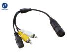 6 Pin CCTV Security Backup Camera Cable To RCA DC Power Cable For Truck / Bus