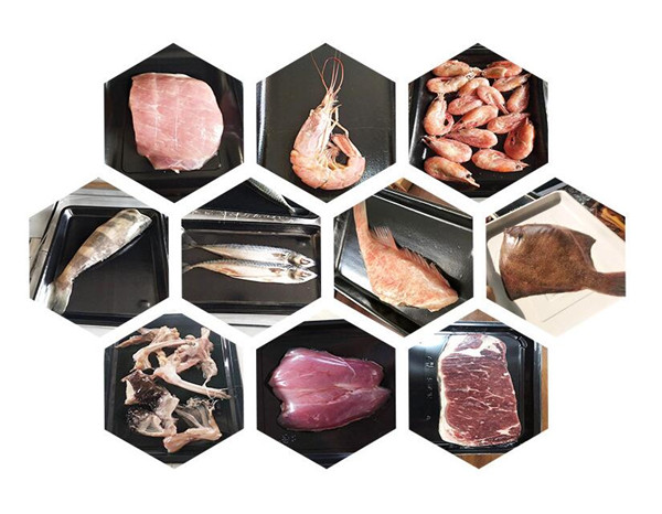 vacuum skin packing machine for meat fish chicken shrimp fruit vegetables