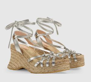 China Straw ODM Womens Wedge Heeled Shoes Lace Up High Heels Wedges Platform Sandals factory