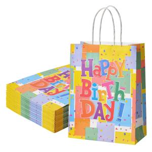 China Custom Order Accepted Affordable Kraft Paper Bags for Happy Birthday Candy Packaging factory