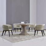 Luxury Streamline Household PU Dining Chair Metal Leg Wear Resistance