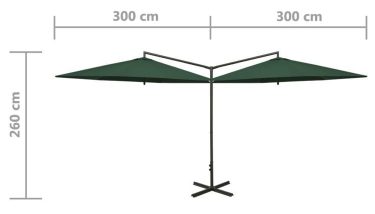 Metal Fabric Outdoor Restaurant Hotel Patio Cafe Garden Waterproof Hanging Banana Double Parasol Sun Umbrella