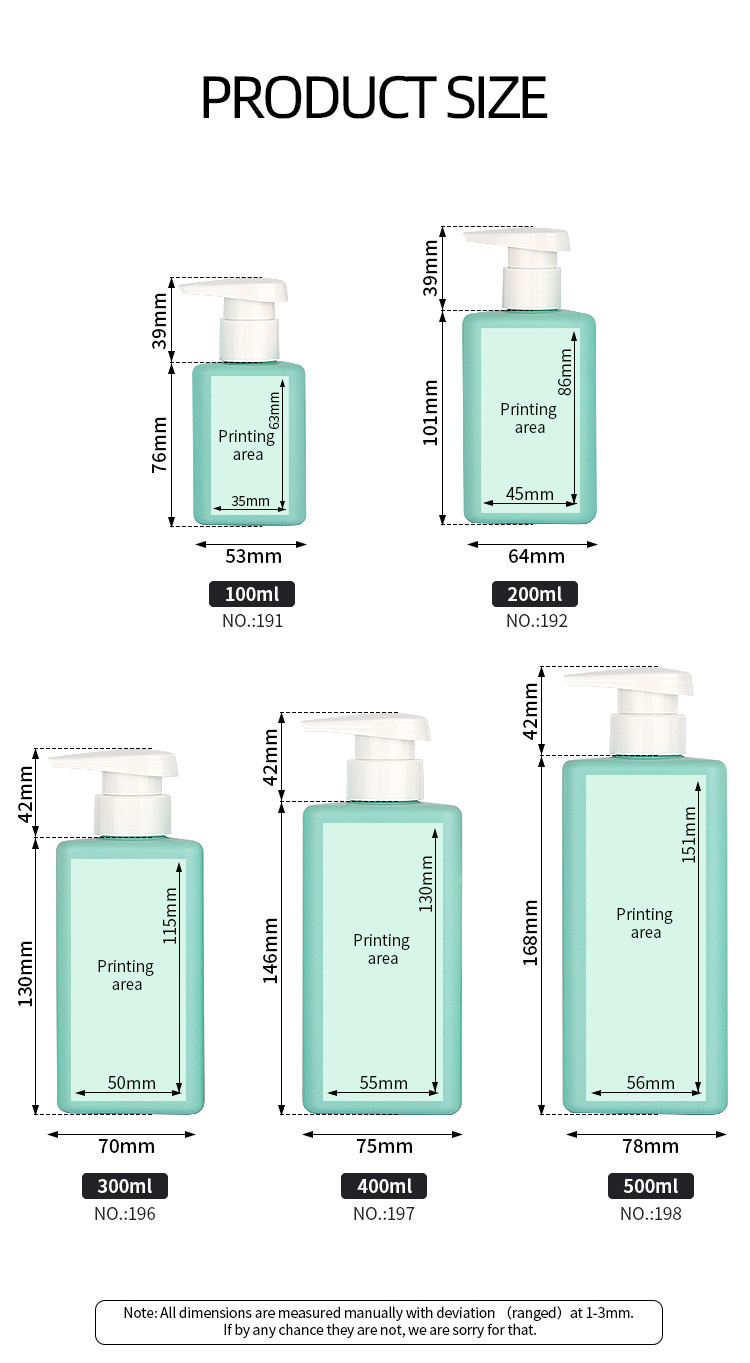 Shampoo Dispenser Colorful Empty Lotion PETG Bottle With Pump