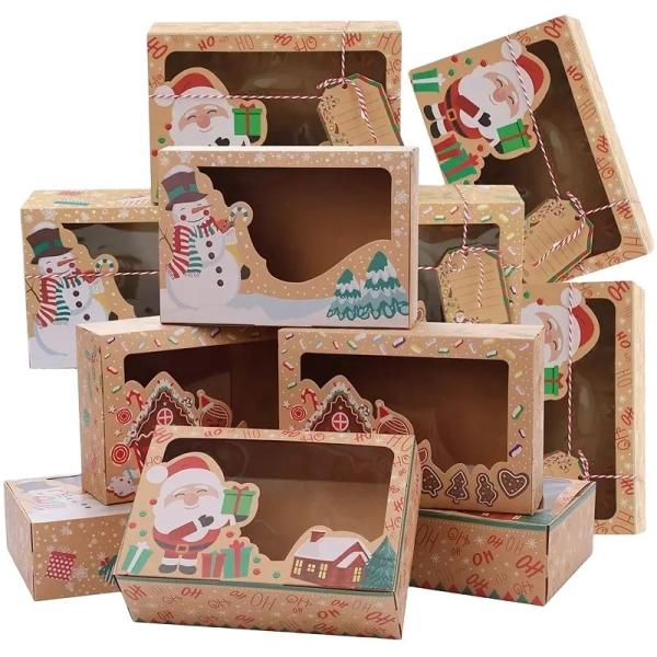 Empty Single Wall Cardboard Kraft Festival Gift Boxes Christmas Cookie Candy