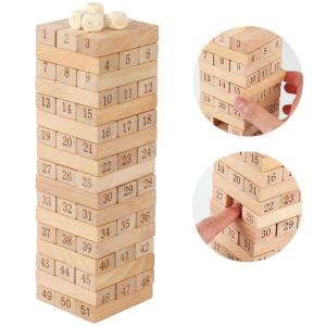 China Digital 51PCS Log Building Blocks Dominos Jenga Blocks factory