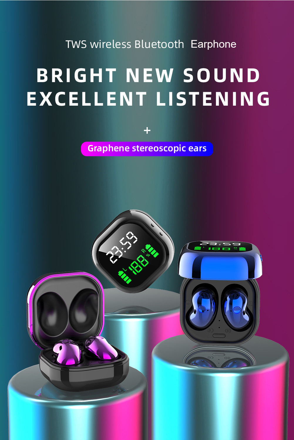 Iphone 5.1 Bluetooth Earphones For Running 38mAh Battery True Wireless Earbuds TWS
