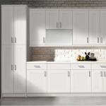 950mm 2.2M White Gloss Shaker Solid Wood Kitchen Cabinets Doors European Design