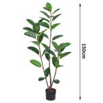 Artificial Potted Floor Plants Small Ficus Pandurata For Garden Decoration