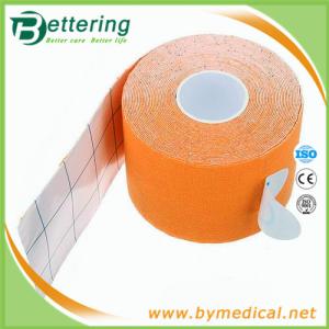 China Kinesiology Tape Gymnastic Sports Muscles Care Therapeutic Tape orange colour factory