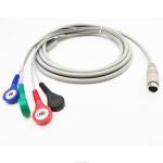 ECG Cables 4 Lead 4.0mm ECG Snap To 6P DIN Plug Medical Cable Assembly