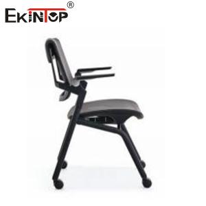 China Training Room Chairs With Sponge Seat Cushion Armrests And Wheels factory