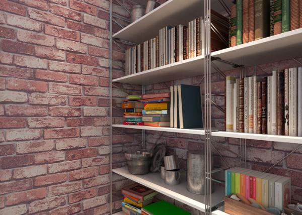 3D Vinyl Brick Effect Wallpaper For Bedroom / Coffee Shop , Removable Brick