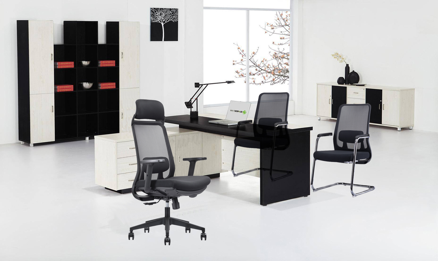 2D Armrest Ergonomic Luxury Office Chair with Height Adjustable and Office Boss Lift