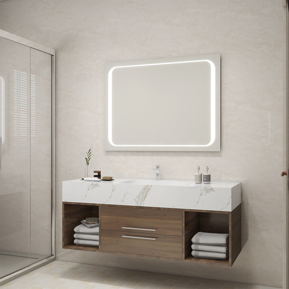 Compact Wall Mounted Lighted Makeup Mirror Customized High Visibility