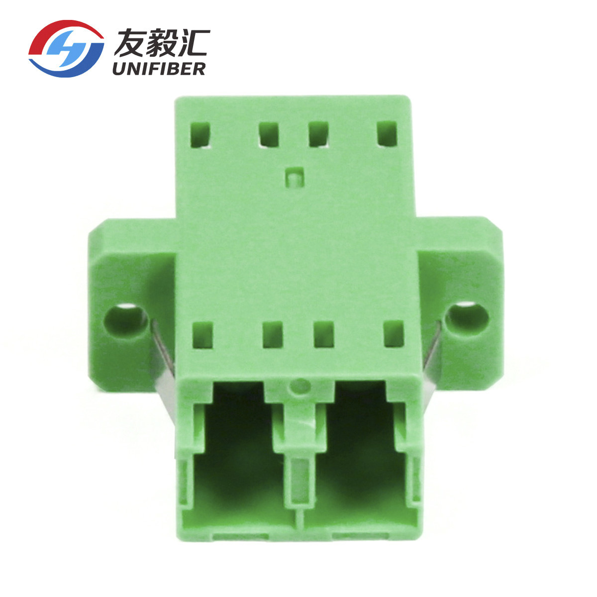 Ceramic Sleeve 0.2dB LC/APC SM Duplex Adapter With Flange
