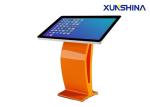 Customized Orange Stand 49" Interactive Touch Screen Kiosk 1080P For Stadiums
