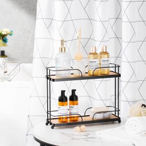 China Silver Metal 2 Tier Bathroom Shower Caddy Organizer For Neat Organization factory