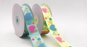 China Customized Print Satin Grosgrain Ribbon with Logo For Wrapping Decoration Garment factory