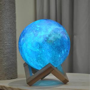 China Wifi Smart Moon Lamp 3D Print 3500K Warm White For Home Decoration factory