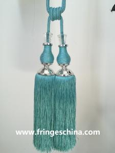 China Fashion custom long tassel fringe trimming for curtain attractive tieback hanging ball factory