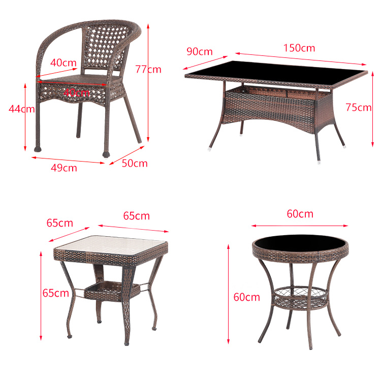 Outdoor Cafe Patio Garden Balcony Hotel Beach Stackable ArmChair for Leisure Outdoor