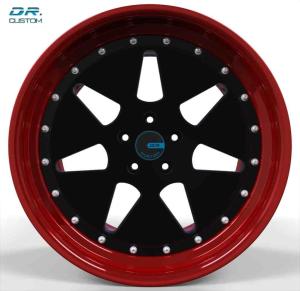 China 23 Inch Deep Dish Forged Wheels Rims PCD 5-139.7 Brushed Red factory