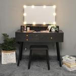 Bedroom MDF Wood Bedside Table 160cm Height Touch Screen Mirrored