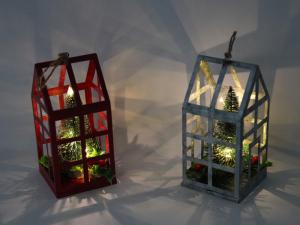 China Openwork Indoor Decorations Metal House Iron Lanterns With LED Support OEM factory
