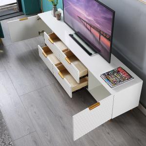 China Living Room Center Table And TV Cabinet Marble Iron Luxury Long Shape factory