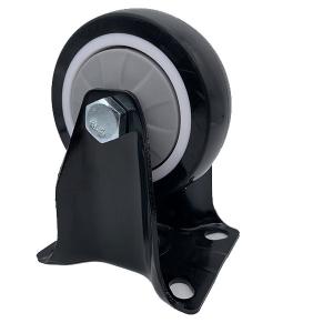 China Heavy Duty PU Caster Wheel with Non-Swivel Top Plate 6 Inch factory