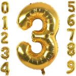 Gold Aluminum Foil Number 0-9 Balloons for Wedding and Party Decoration