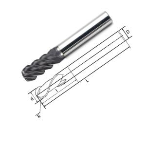 China Solid Tungsten Carbide Ball Nose End Mills For Graphite factory