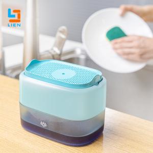 China 2 In 1 Hand Press Kitchen Soap Dispenser Liquid Dish Washing Sponge Pump factory