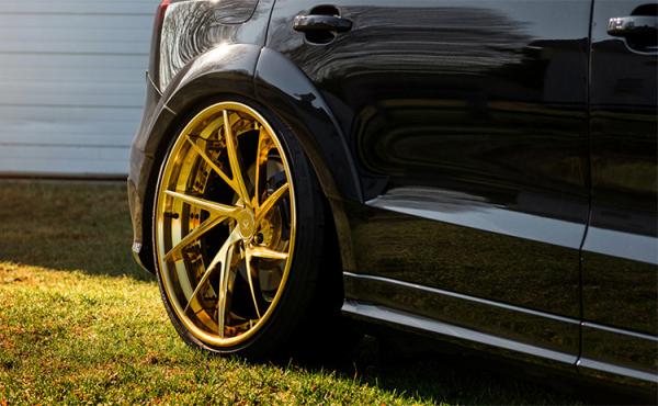 High Polish Lips 2 Piece Forged Wheels For Audi RS6 20inch Brush Gold Custom