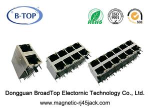 China LED Magnetic RJ45 Jack 2x4 Industrial Grade Gigabit 1 - 1.5A With Transformer factory