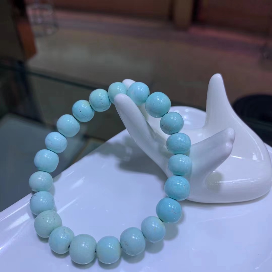 Turquoise Old-Style Bead Bracelet, Good Porcelain, Beautiful Color, Good Quality High Porcelain, High Color, Fine Mesh Flower Material, Plaything