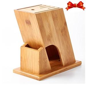 China Multipurpose Bamboo Knife Storage Block , Wooden Knife Holder Phthalate Free factory